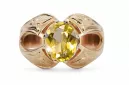 Original Vintage 14K Rose Gold Yellow Peridot Ring Vintage style vrc135r